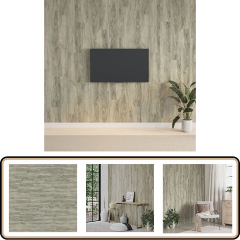 Wandpaneele Holzoptik Grau PVC 2,06 m² - Wandpaneele - PVC Wandplatten - Holzoptik Wandgestaltung - Eichenholz Optik - Wanddeko