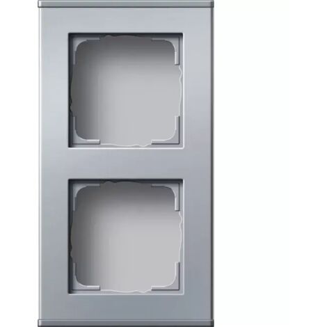 Wandplatte Gira profil 55 2 Steckdosen Aluminium 9,19x8,61 cm