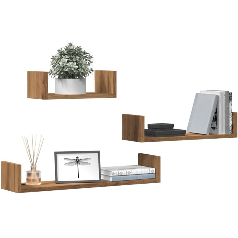 Wandregale 3 Stk. Artisan-eiche Holzwerkstoff Vidaxl
