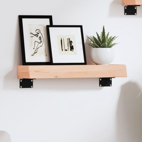 Wandregal 40x10x6 cm Massivholz Eiche Unbehandelt vidaXL
