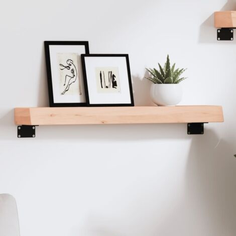 Wandregal 60x10x6 cm aus unbehandeltem Massiv-Eichenholz