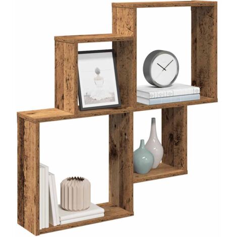 Wandregal Altholz-Optik 80x15x78,5 cm Holzwerkstoff vidaXL