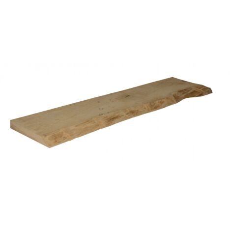 Wandregal aus massiver, naturbelassener Roheiche, L.90 x T.18,5 cm, Dicke 29 mm Centrale Brico