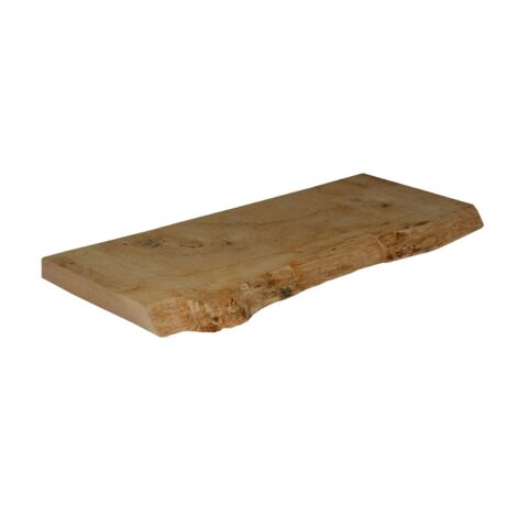 Wandregal aus massiver Natureiche, L.60 x T.18,5 cm, Dicke 29 mm Centrale Brico