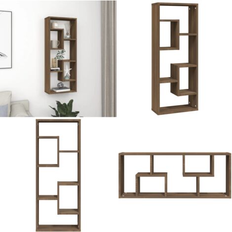 Wandregal Braun Eichen-Optik 36x16x90 cm Holzwerkstoff - Wandregal - Holzregal - Regal Braun - Eichendekor - Wohnraumdeko - Home & Living