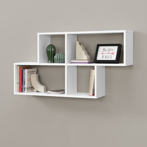 Wandregal Bryne 100 x 19,5 x 53 cm Weiß en.casa
