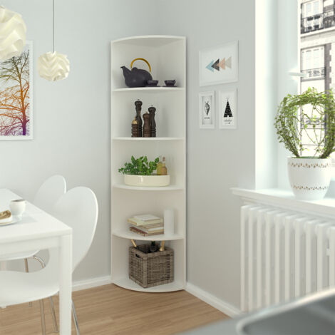 Wandregal Ecki, Weiß, 40 x 180 cm, Vicco