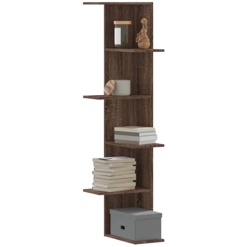 Wand-eckregal Braun Eichen-optik 36, 5x36, 5x140 Cm Holzwerkstoff Vidaxl