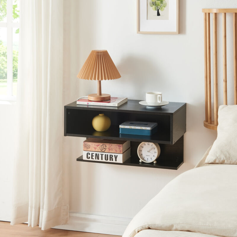 [en.casa] - Wandregal Gauldal 57x30x32 Cm Schwarz
