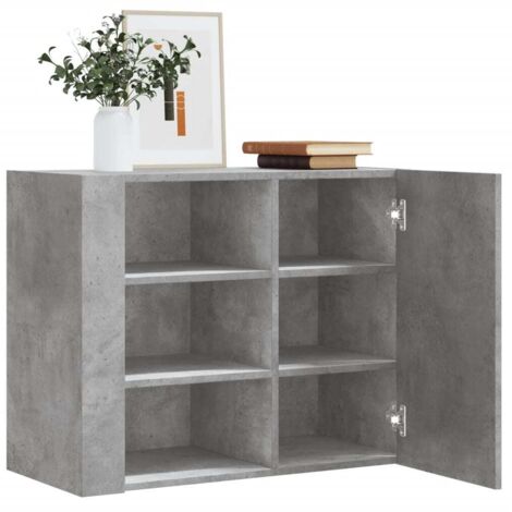 Wandregal grau Beton 75x35x60 cm aus Holzwerkstoff