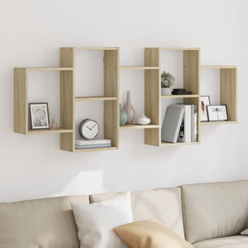 Vidaxl Wandregal Sonoma-eiche 159x18x65 Cm Holzwerkstoff