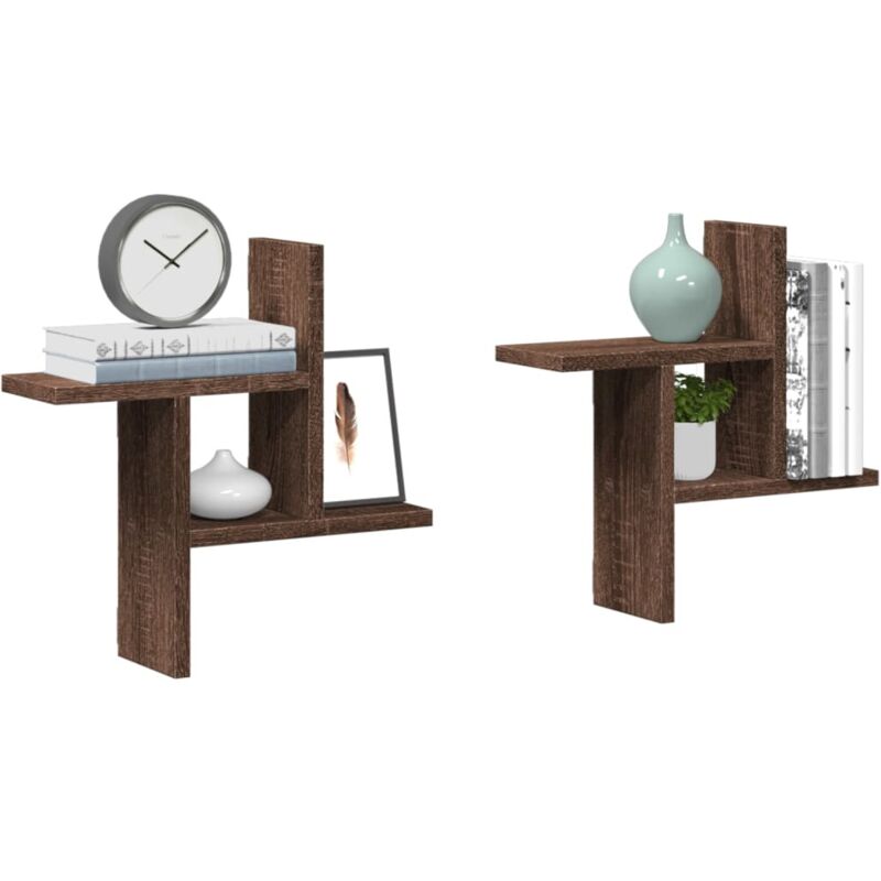 Wandregale 2 Stk. Eichen-optik 38x12x38 Cm Holzwerkstoff Vidaxl