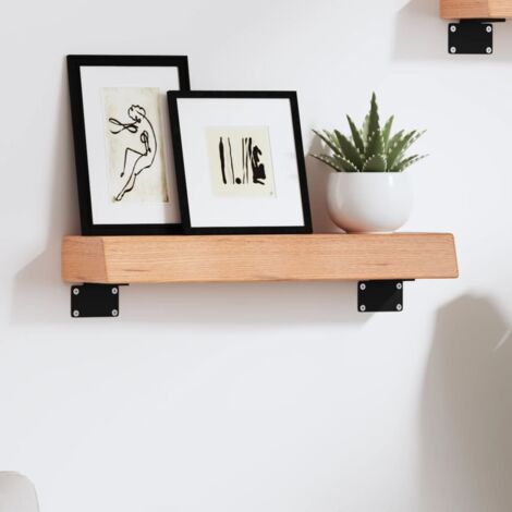 Wandregal Hellbraun 40x10x6 cm Massivholz Eiche Behandelt vidaXL