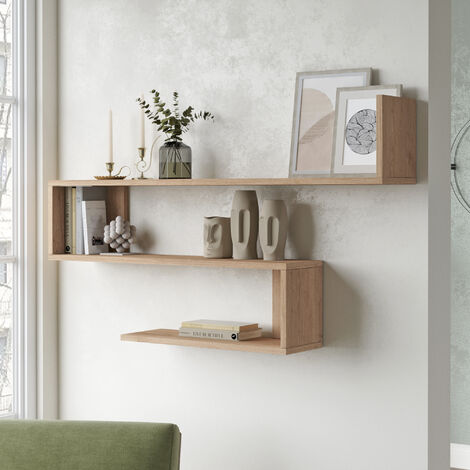 Wandregal Kitee 120 x 14,5 x 71,5 cm Eiche [en.casa]