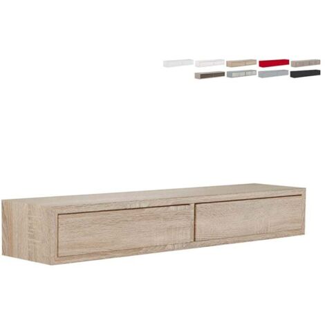 Wandregal mit 2 Schubladen modernes Wohnzimmer Design Domino - Natur