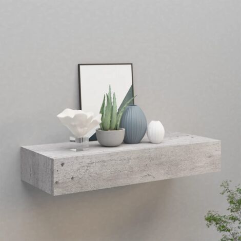 Wandregal mit Schublade Betongrau 60x23,5x10 cm MDF CFW118873