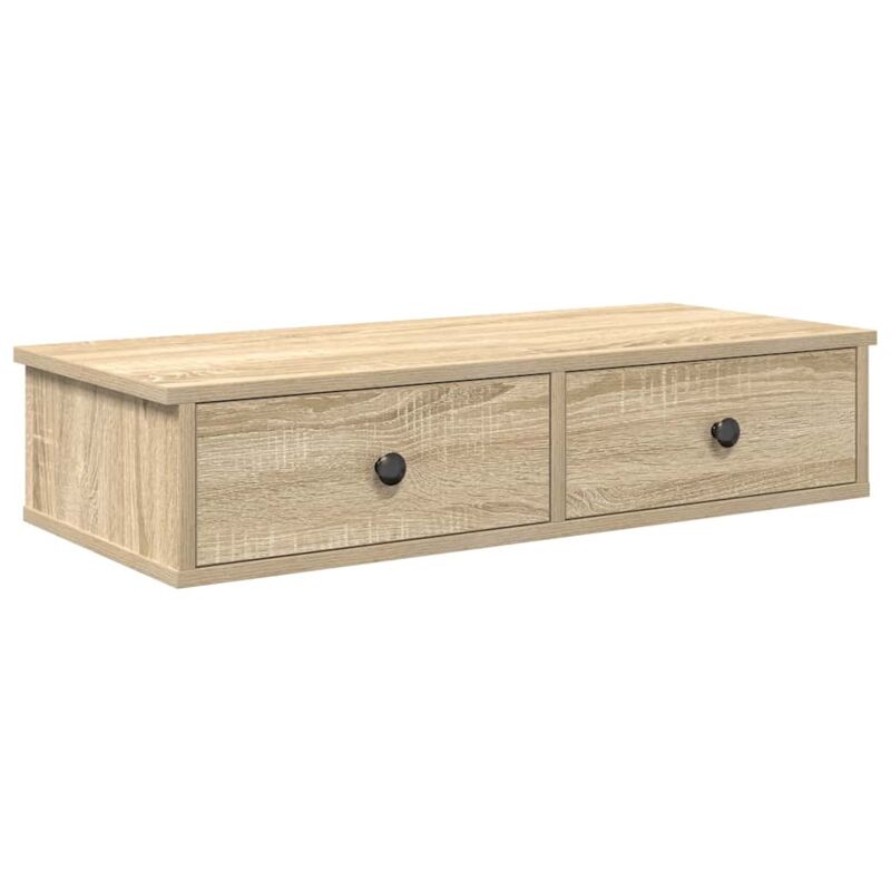 Vidaxl - Wandregal Mit Schubladen Sonoma-eiche 80x34x17 Cm Holzwerkstoff