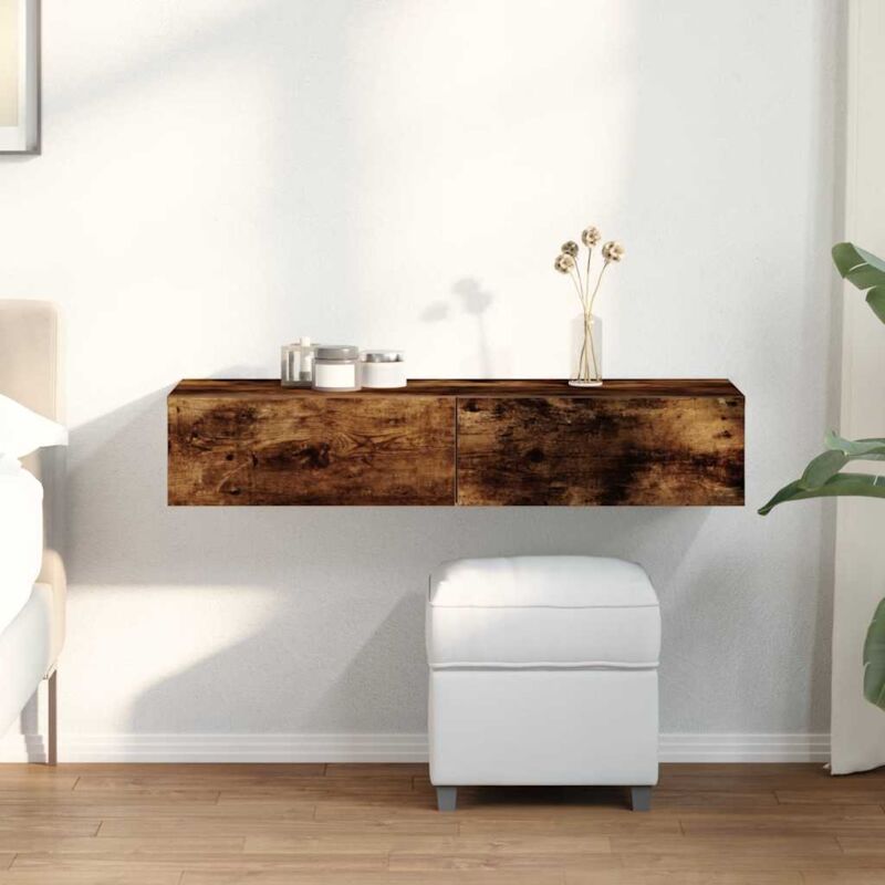 Vidaxl - Wandregal Mit Schubladen Räuchereiche 100x36x19cm Holzwerkstoff