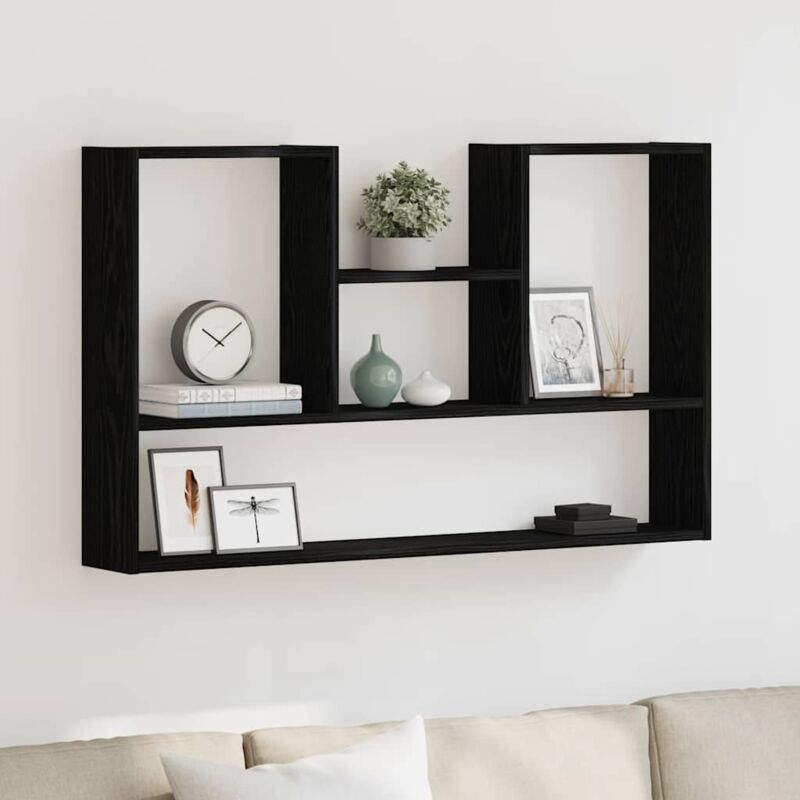 Wandregal Schwarz Eichen-optik 99x15x60 Cm Holzwerkstoff Vidaxl
