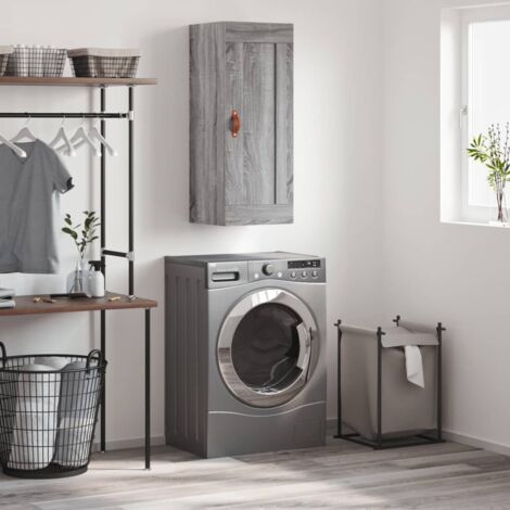 Wandregal Sonoma Grau 34,5x34x90 cm aus Spanplatte
