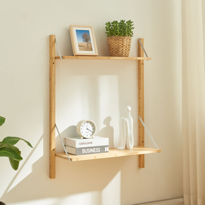 [en.casa] - Wandregal Tingvoll 85x65x25 Cm Bambus