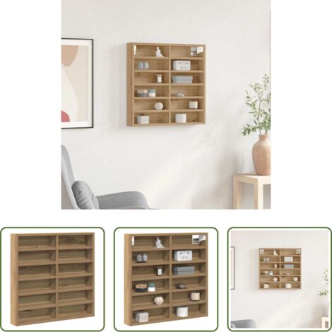 Wandregal -  Vitrine mit Regal Artisan-Eiche 60 x 8,5 x 58 cm Holzwerkstoff