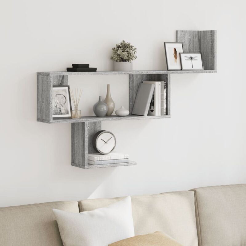 Wandregal Grau Sonoma 100x15x70 Cm Holzwerkstoff Vidaxl