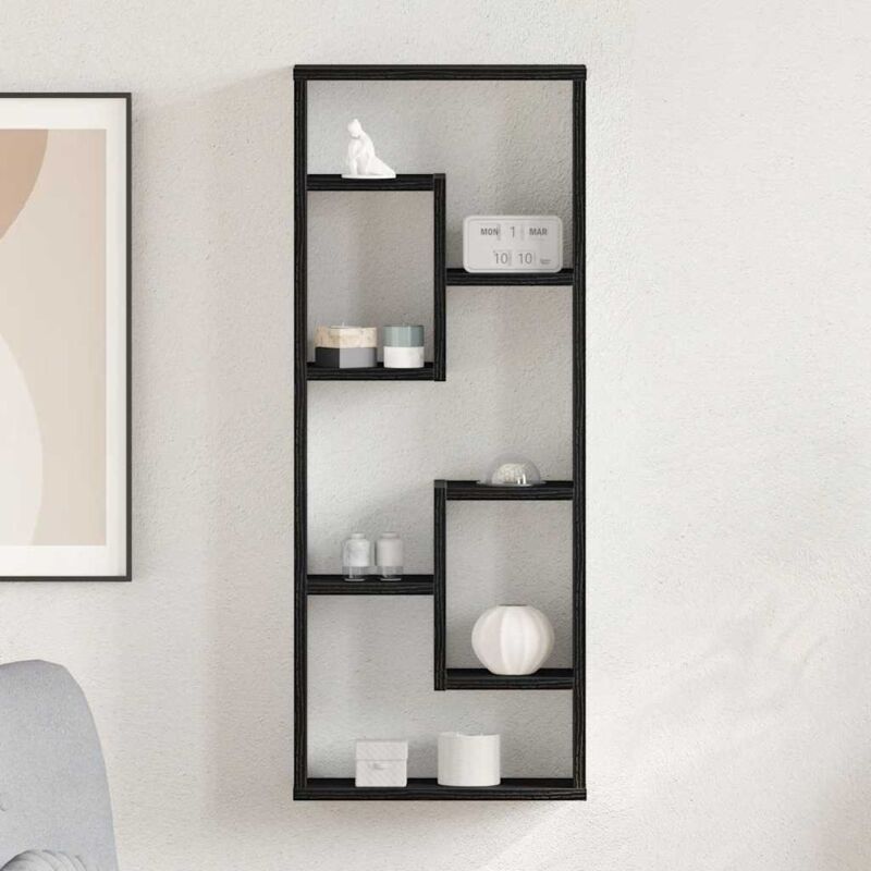 Wandregal Schwarze Eiche 36 X 16 X 90 Cm Holzwerkstoff Vidaxl