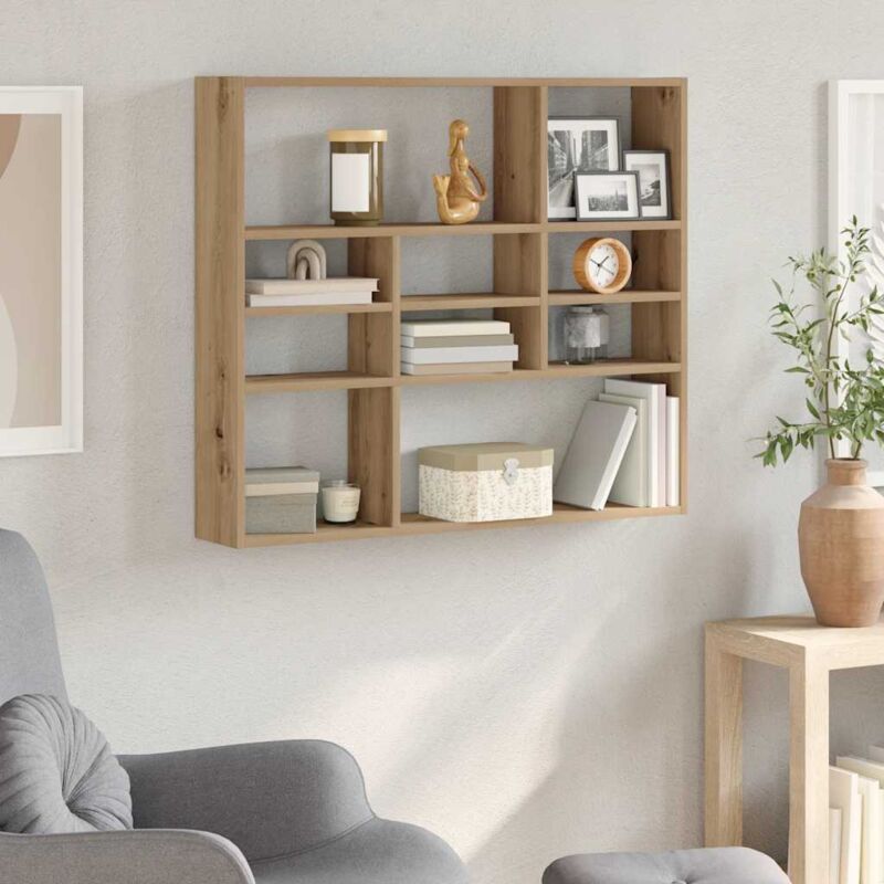 Vidaxl Wandregal Artisan-eiche 90x16x78 Cm Holzwerkstoff