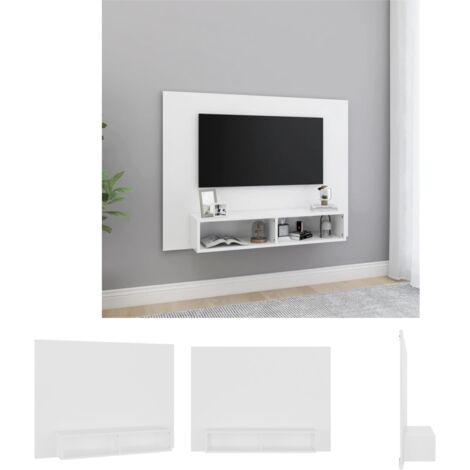 Wandregal Weiß - vidaXL TV-Wandschrank Weiß 120x23,5x90 cm Holzwerkstoff - Holzwerkstoff