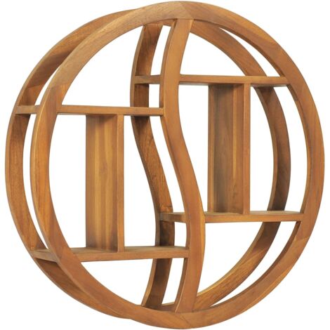 Teak Massiv Wandregal Yin Yang Hängeregal Wandboard mehrere Auswahl