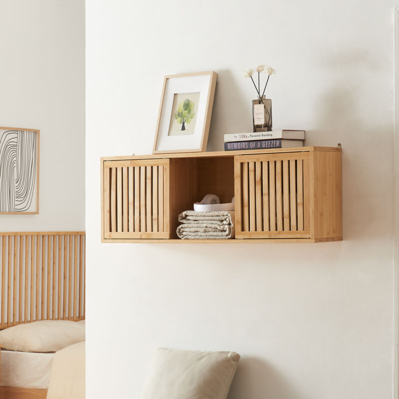 [en.casa] - Wandregal Ypäjä 93x20x33 Cm Bambus