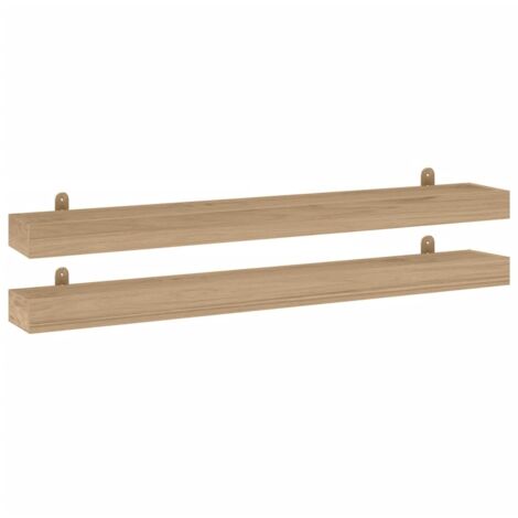 Wandregale 2 Stk. 110x15x4 cm Massivholz Teak vidaXL