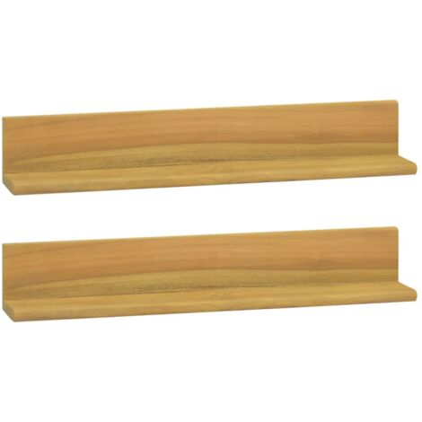 Wandregale 2 Stk. 60x10x10 cm Massivholz Teak vidaXL