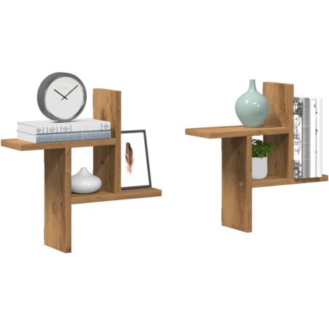 Wandregale 2 Stk. Artisan-Eiche 38x12x38 cm Holzwerkstoff vidaXL