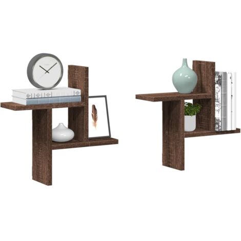 Wandregale 2 Stk. Eichen-Optik 38x12x38 cm Holzwerkstoff vidaXL