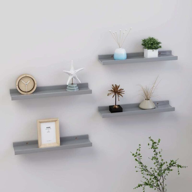 Wandregale 4 Stk. Grau 40x9x3 Cm Vidaxl