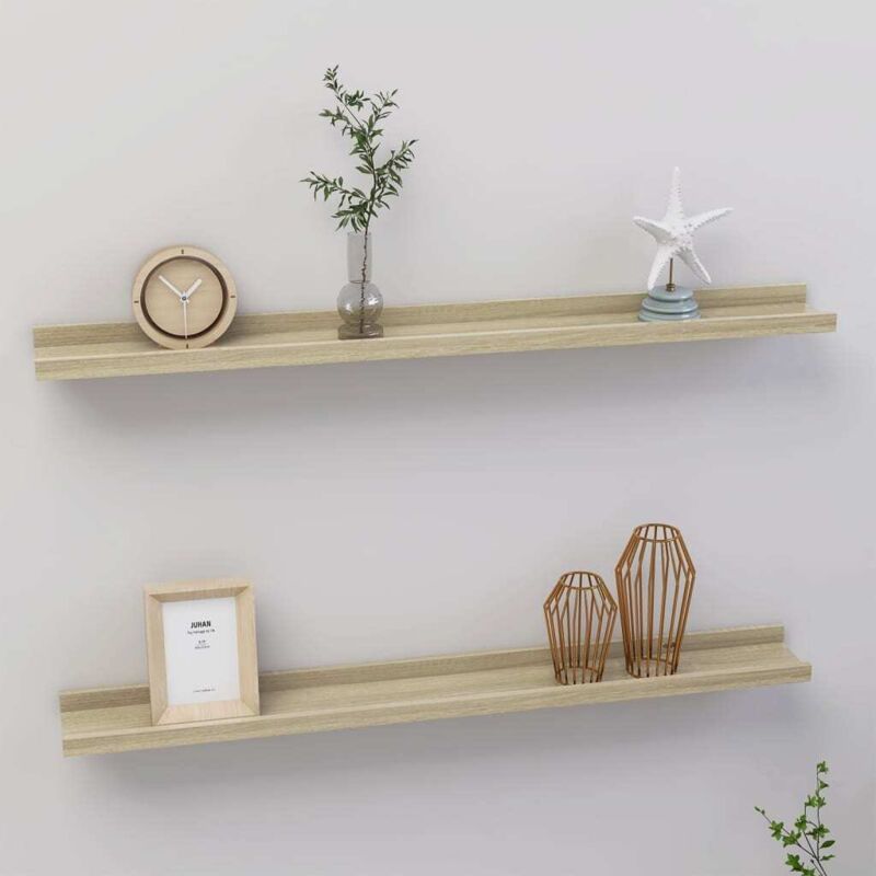 Wandregale 2 Stk. Sonoma-eiche 80x9x3 Cm Vidaxl