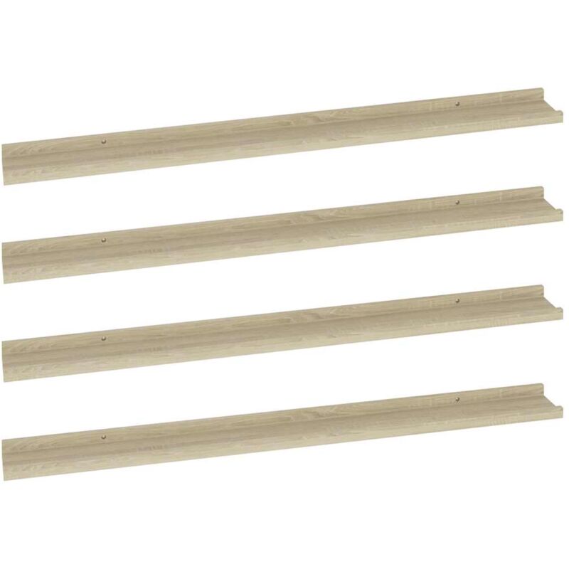 Wandregale 4 Stk. Sonoma-eiche 100x9x3 Cm Vidaxl