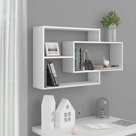 Wandregale Hochglanz-Weiß 104x20x58,5 cm Holzwerkstoff vidaXL