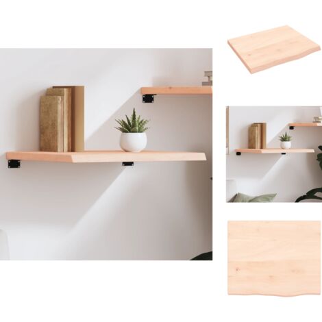 Wandregale - Living Wandregal 60x50x(2-4) cm Massivholz Eiche Unbehandelt