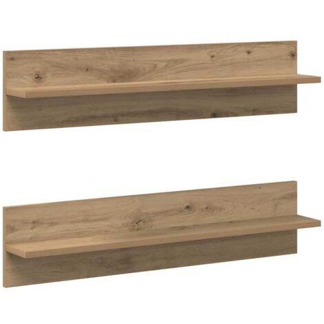 Wandregale mit Regal 2 pcs Handwerklich gefertigter Eichenholz vidaXL