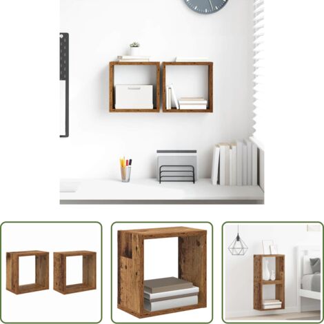 -  Wandregale mit Regal Wandmontiert Altholz Holzwerkstoff