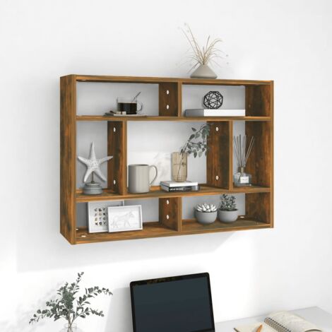 Wandregal,Wandboard für Wohnzimmer, Schlafzimmer, Flur, Badezimmer,Hängeregal Räuchereiche 75x16x55 cm Holzwerkstoff DTHFF3006419