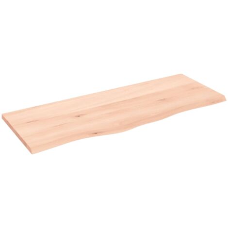 Wandregal，Wandboard，Hängeregal für Wohnzimmer, Schlafzimmer, Flur, Badezimmer 100x40x2 cm Massivholz Eiche Unbehandelt DTHFF8060084 MaisonChic