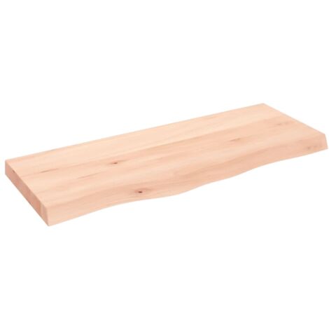 Wandregal，Wandboard，Hängeregal für Wohnzimmer, Schlafzimmer, Flur, Badezimmer 100x40x6 cm Massivholz Eiche Unbehandelt DTHFF3381333 MaisonChic