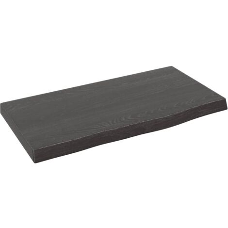 Wandregal，Wandboard，Hängeregal für Wohnzimmer, Schlafzimmer, Flur, Badezimmer Dunkelgrau 40x20x2 cm Massivholz Eiche Behandelt DTHFF9195434 MaisonChic