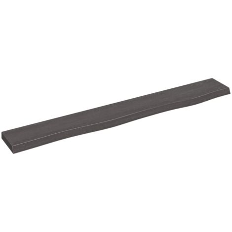 Wandregal，Wandboard，Hängeregal für Wohnzimmer, Schlafzimmer, Flur, Badezimmer Dunkelgrau 80x10x2 cm Massivholz Eiche Behandelt DTHFF4667438 MaisonChic