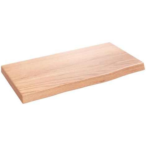 Wandregal，Wandboard，Hängeregal für Wohnzimmer, Schlafzimmer, Flur, Badezimmer Hellbraun 40x20x2 cm Massivholz Eiche Behandelt DTHFF6575197 MaisonChic