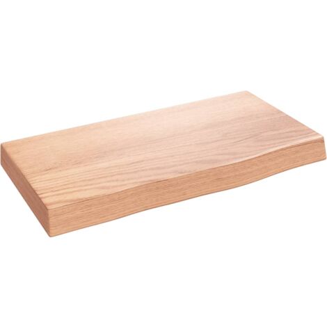 Wandregal，Wandboard，Hängeregal für Wohnzimmer, Schlafzimmer, Flur, Badezimmer Hellbraun 40x20x4 cm Massivholz Eiche Behandelt DTHFF3790012 MaisonChic